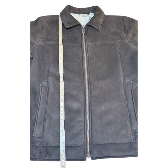 LL Bean Mens Large Brown Faux Suede Sherpa Lined Jacket Full Zip Heavy 0FKF4 - Picture 10 of 10